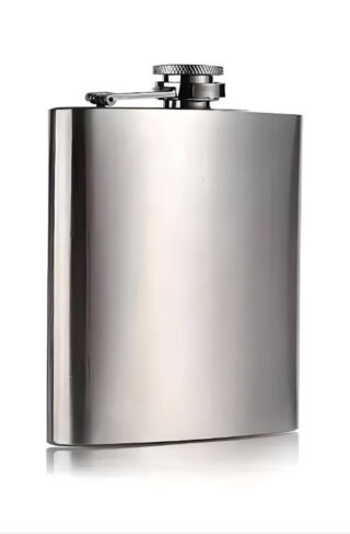 Silver Plain Hip Flask With Funnel