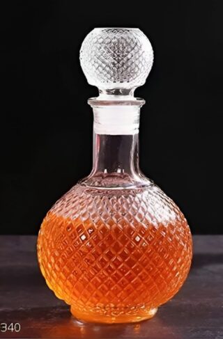 European Style Round Decanter with Lid for Whisky, Wine, Beer, Scotch, Vodka, Bourbon